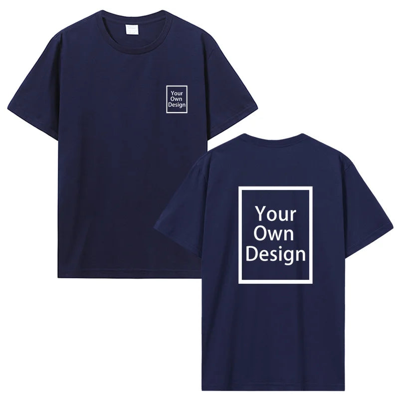 Cotton Customized Print with Short Sleeves.  T Shirt  for Men/ Women.  DIY Your Liked  Photo Or Logo Cotton T-shirt.