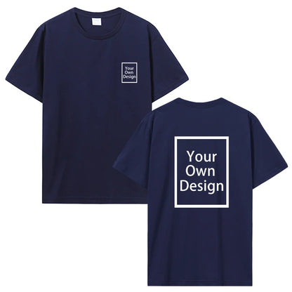 Cotton Customized Print with Short Sleeves.  T Shirt  for Men/ Women.  DIY Your Liked  Photo Or Logo Cotton T-shirt.