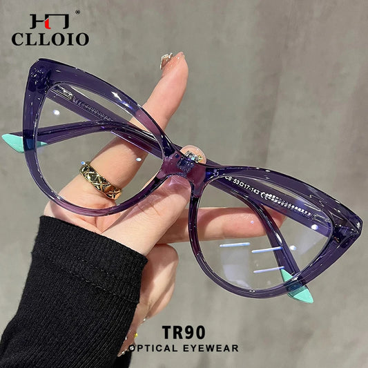 Stylish Cat-eye Frames for  Women.  Computer,  Anti- Blue Light Reading Glasses.  Also,   Customizable Prescription, Myopia /Hyperopia Glasses.