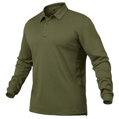 Men's Performance Long Sleeve POLO  Shirt.  No Shrinking,   Lightweight,   Breathable, Outdoor Polo Shirts  with UPF50+ Pique Jersey Golf Shirt.  NOT much stock left but you might be lucky. 6 colors to pick from so worth a lo