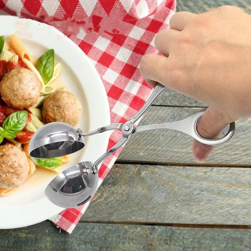 Meat Ball Maker of  Stainless Steel.  Round Rice Ball Shaper,  Spoon Meatball Making Mold,  Non-Stick Kitchen Gadget