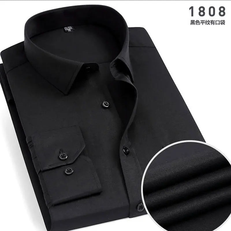 Spring  Men's Stripes and solids,  long-sleeved Shirt,  Non-ironing,  Anti-wrinkle,  Comfortable,  Breathable,  Business Casual Fashion Slim Fit