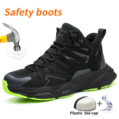 Lightweight Durable Safety Boots,  Anti-Smash and   Anti-Puncture .  Comfortable Breathable Work Shoes for Outdoor Use