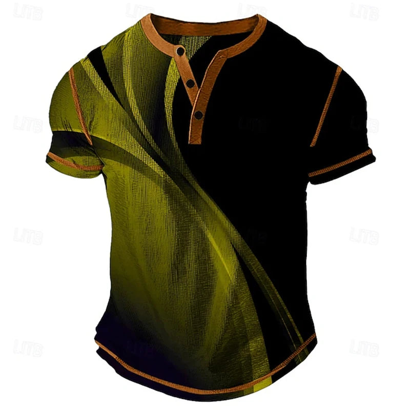 Summer Men's Breathable Polo Shirt Casual Relaxed-Fit,  Short-Sleeve Henley neck T-Shirt.  Classic Athletic-Style Men's Short-Sleeve. This is ASIAN SIZING so that means order 1-2 sizes larger if you normally wear US or EURO s