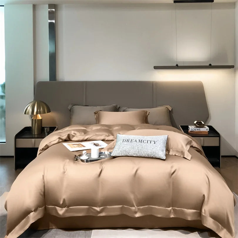 Dreamreal Pure Bamboo Bedding Set for Hotel Home Luxury Organic Bamboo Duvet Cover Fitted Bed Sheet Sets Pillowcase Cooling Soft