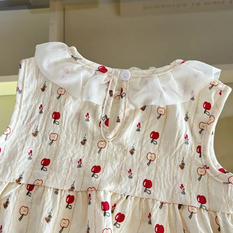 Two-Piece Set  Sleeveless Princess Dress with Floral Print called CRUSHED FLOWERS.  Small sizes and  other styles almost gone except 4T.  Summer,  Thin Outfit for Girls 4T.