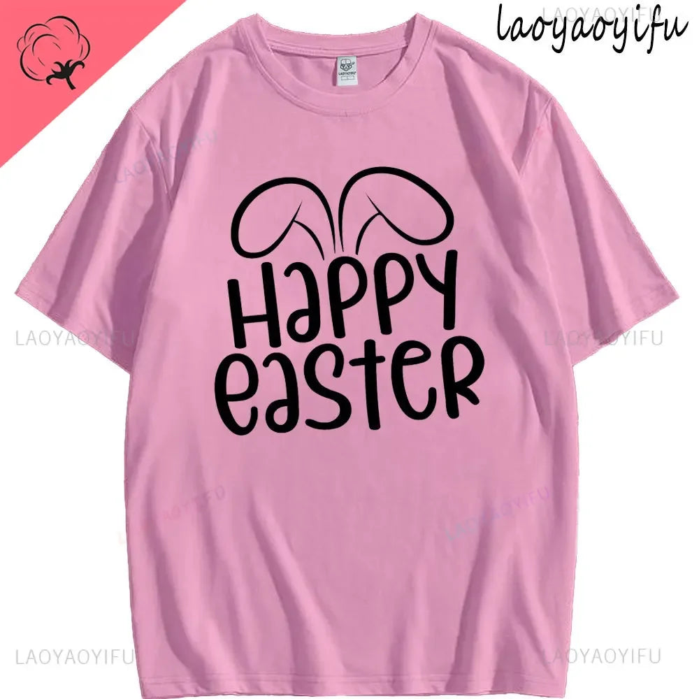 Bunny with Sunglass Unisex Retro Aesthetic T-shirt Funny. Happy Easter Bunny,  Cotton Tshirt, Ears  and Cute Rabbit