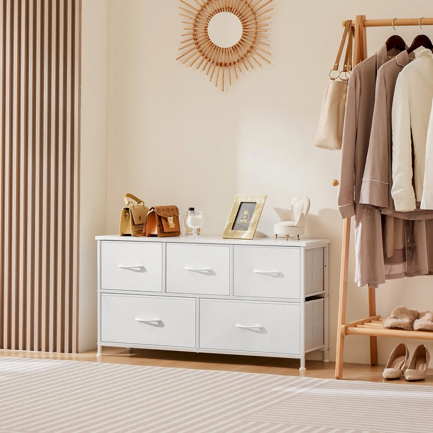 Wardrobes For Bedroom With 5/7/10 White Lover Fabric Drawers, Chest Wardrobe Closet For Storage Cabinet, Bedroom  Furniture