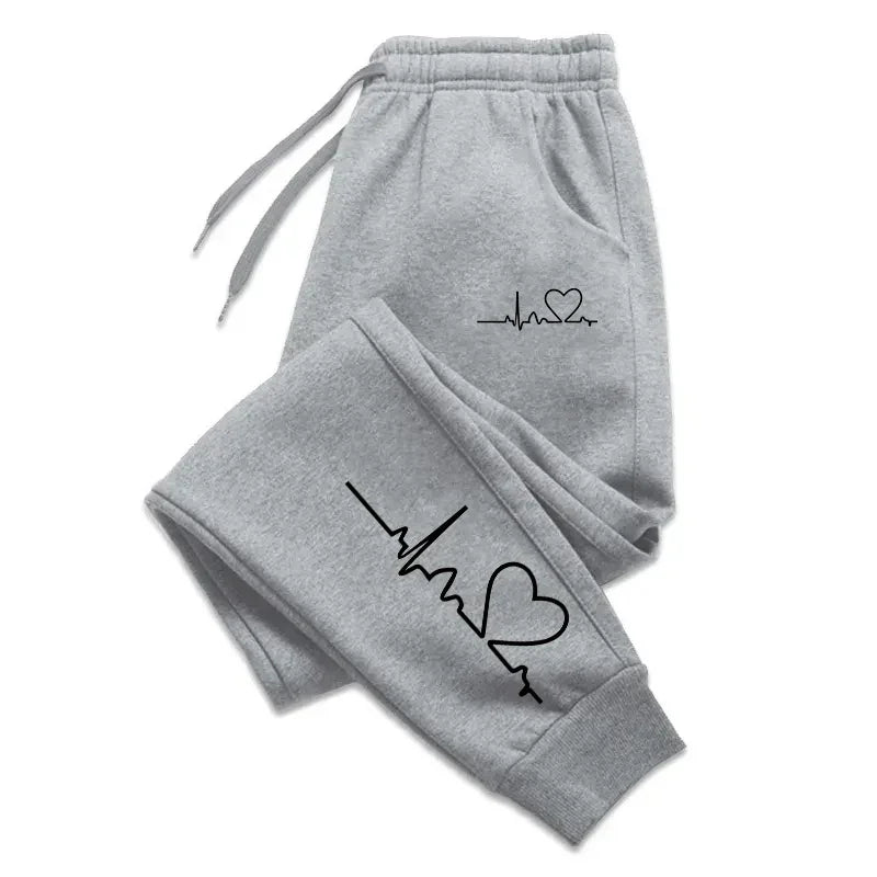 Womens Sweatpants for  Daily Casual.  Pants High Quality Fitness Tracksuit with Heart Print ,Street Sport Jogging Pants