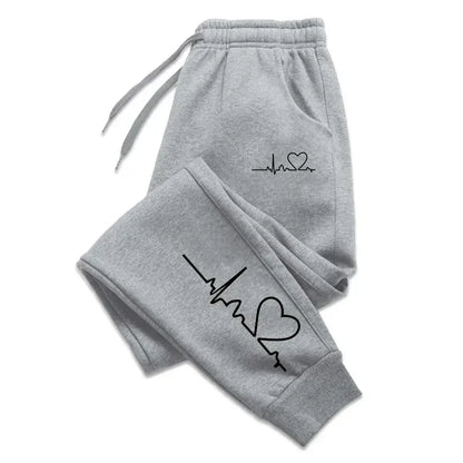 Womens Sweatpants for  Daily Casual.  Pants High Quality Fitness Tracksuit with Heart Print ,Street Sport Jogging Pants