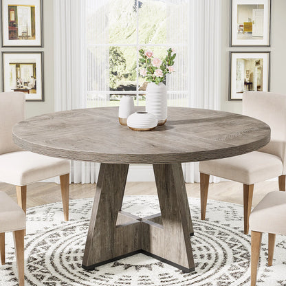Round Dining Table for 4' 47" Farmhouse Kitchen Table Small Dinner Table Kitchen Dinning Table