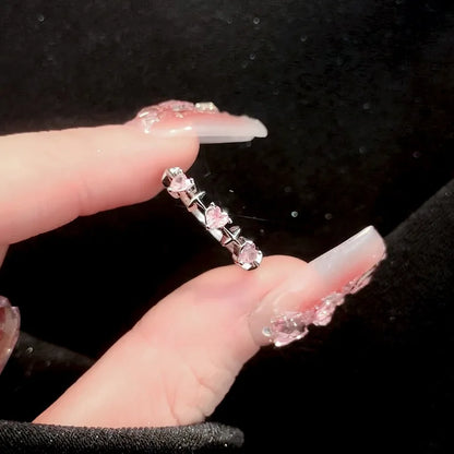 Newly  Arrived Romantic,  Lovely Pink Bowknot Design  for Females.  Exquisite Jewelry Ring with Micro Bow Tie,  'Zircon' for Party and Dating