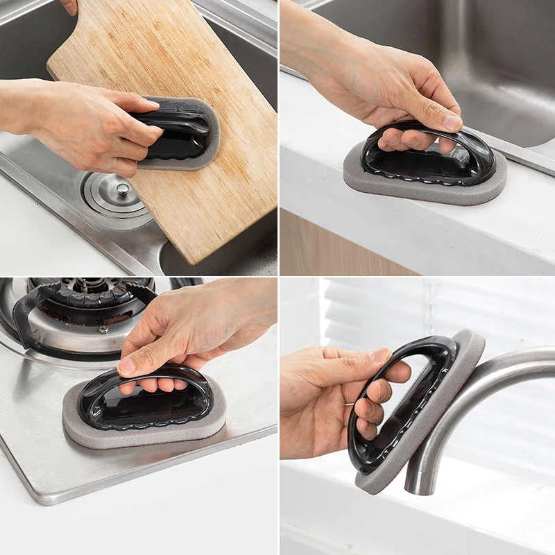 Magic Emery Sponge /Brush.   Wipe,  Eraser,  Cleaner for Kitchen or Bath,  Basement and Garage.Strong Decontamination Cleaning Tools With Handle Household Tools