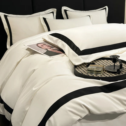 4Pcs Brushed Microfiber King / Queen / Double/ Twin.  Soft Premium Hotel Patchwork Duvet cover Flat/Fitted sheet  and 2 Pillowcases