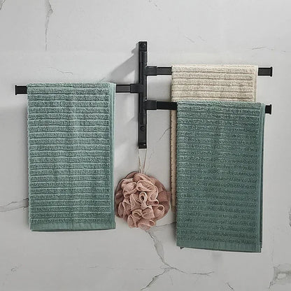 Bathroom / Kitchen Towel Rack,  Rotatable Towel Holder Space, Aluminum 2/3/4/5-Bar Towel Hange,  Kitchen