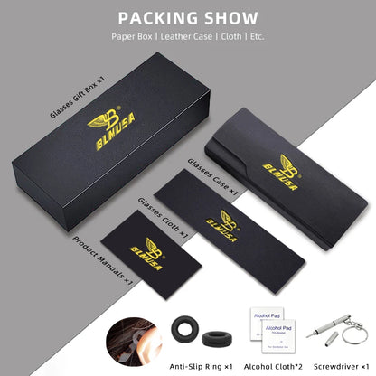 Square, Photochromic,  Blue-Light Blocking, Large Frame Eyeglasses, Reading Glasses Ladies Prescription Myopia Glasses
