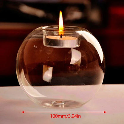 Elegant Round Glass Candle Holders - European Style Centerpiece for Christmas, Halloween & Wedding Parties EVERDAY ELEGANCE