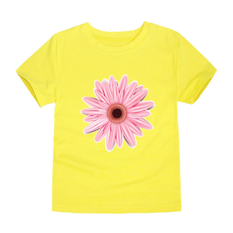 T-shirts with Flower Print for Teenage Girls.