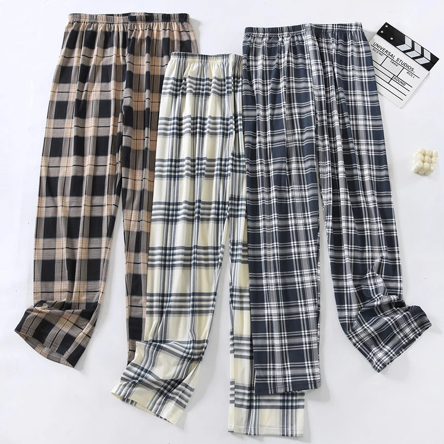 Men's Stylish Summer Pajama Pants, Thin, Loose, Breathable,  Air-Conditioned Pants with Elastic Waist