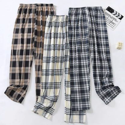 Men's Stylish Summer Pajama Pants, Thin, Loose, Breathable,  Air-Conditioned Pants with Elastic Waist