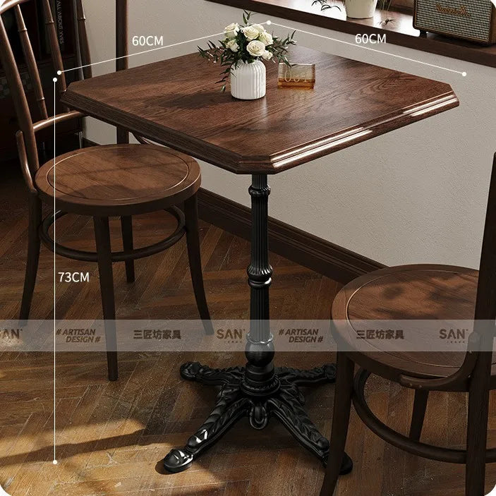 American Retro Cafe.   Solid Wood Table and Chair Combination  for Small space or Restaurant.