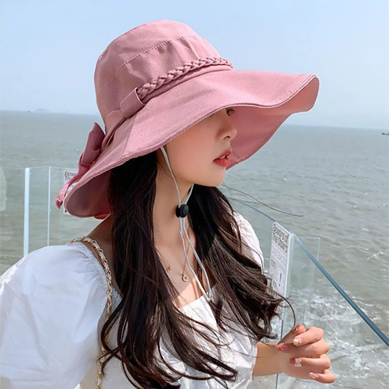 Womens Summer Bucket Hat in Solid Colors with  Wide Brim.  Fishermans Hat For Girls/Ladies  Outdoor Travel,  Beach , UV Protection