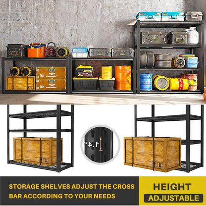 Sturdy 4-Shelf Garage Storage Unit, Supports Up to 2240 Pounds - Dimensions: 40" Wide X 19.5" Deep X 59.5" High