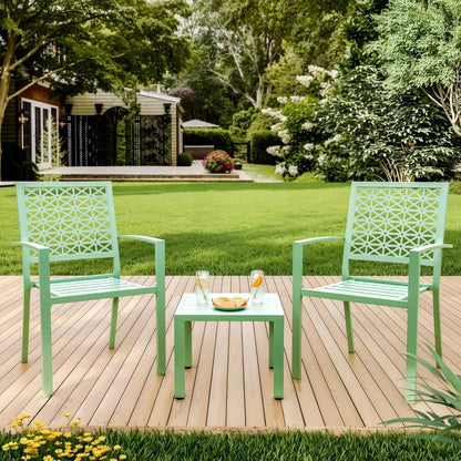 Patio Bistro Set,  3 Piece, Bistro Table and Chairs (Set of 2 ) Outdoor, Small Patio Furniture Sets with Coffee Table Garden Supplies,