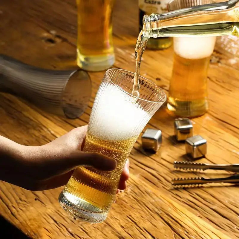 370ml/495ml Beer Glass Creative Beer Glass Luxury Cocktail Glass Large Capacity Beverage Cup Juice Cold Drink Mugs Bar Glassware