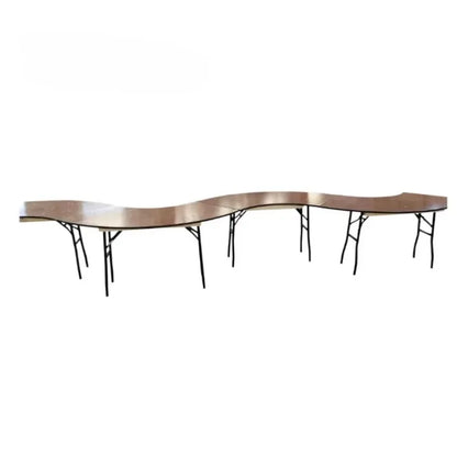 Manufacturer Wholesale Serpentine Wooden Desk Folding S-shaped Serpentine Banquet Table
