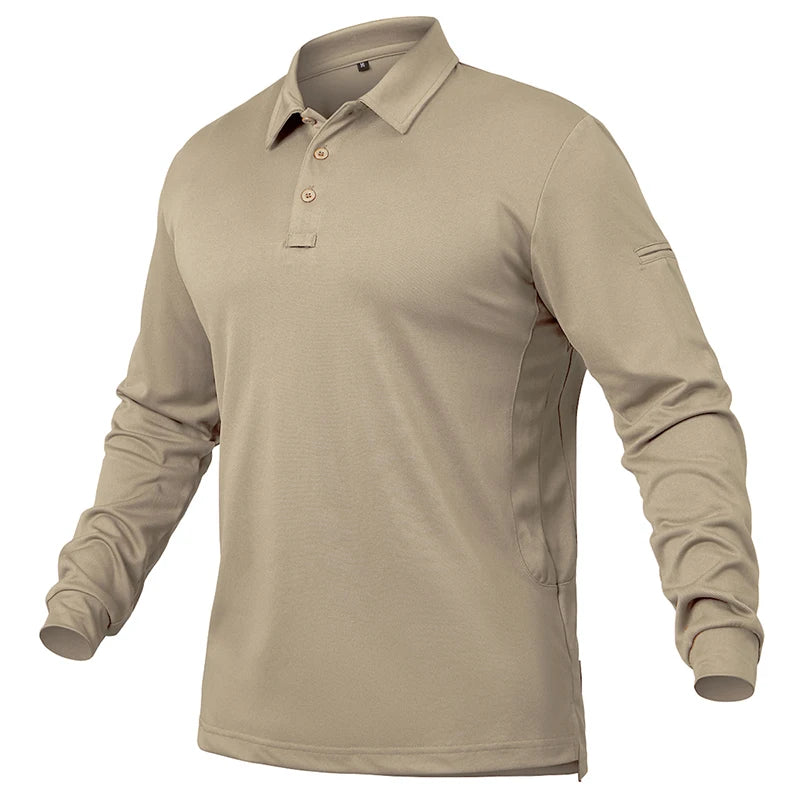 Men's Performance Long Sleeve POLO  Shirt.  No Shrinking,   Lightweight,   Breathable, Outdoor Polo Shirts  with UPF50+ Pique Jersey Golf Shirt.  NOT much stock left but you might be lucky. 6 colors to pick from so worth a lo