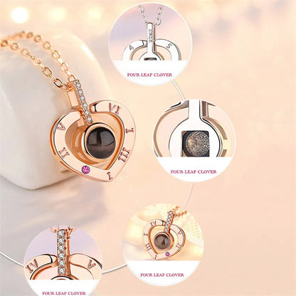 Projection Necklace 100 Languages  for I Love You. Pendant Necklaces For Lover Girlfriend, Creative, Couples Romantic Jewelry Gifts