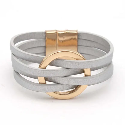 Leather Bracelets For Women, Fashion Bracelets & Bangles , Elegant Multilayer Wide Wrap Bracelet. Jewelry Gift.  All Colors Available except Lt. GRAY and AQUA