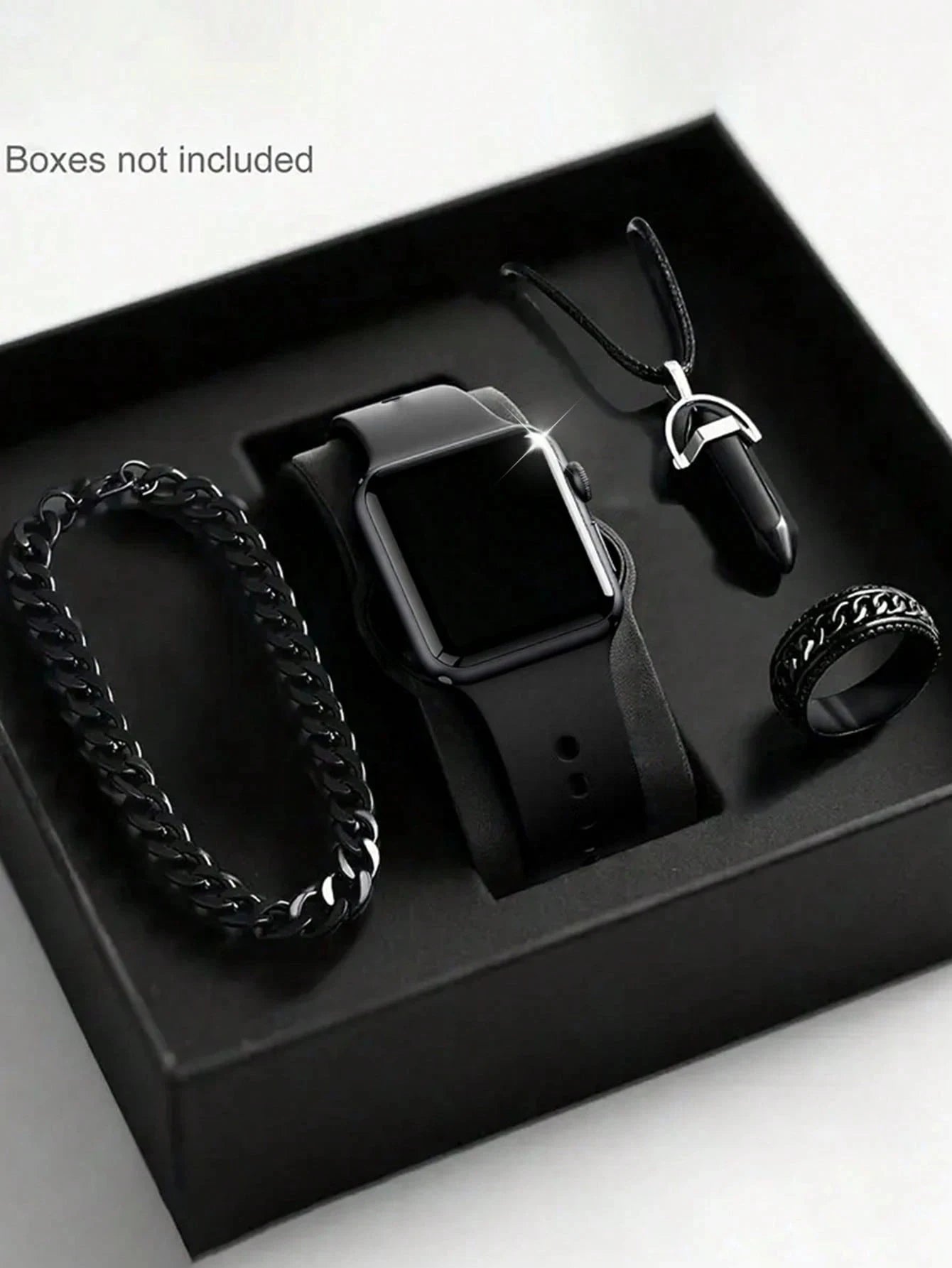 Men's LED Square Watch And 3 pieces of Jewelry Set  for Gift or just because.   Not a  " Smartwatch" (BOX  Not Included) SEVERAL CHOICES