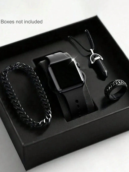 Men's LED Square Watch And 3 pieces of Jewelry Set  for Gift or just because.   Not a  " Smartwatch" (BOX  Not Included) SEVERAL CHOICES