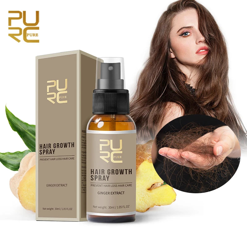 Ginger Hair Spray,   Root Strengthening Oil, Nourishing & Repairing Serum,  Hair Care Products Set for Men and  Women