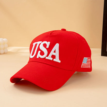 Fashion USA Letter Embroidered Baseball Cap Men Women American Flag Patch.  Adjustable Patriotic Dad Hat for Outdoor Casual Daily