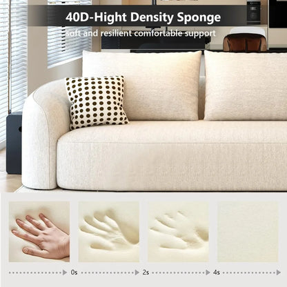 Sectional Couches Luxury Modern Curved Back Sofa, Minimalist Comfy L-Shape Boneless Cloud Couch for Living Room Apart