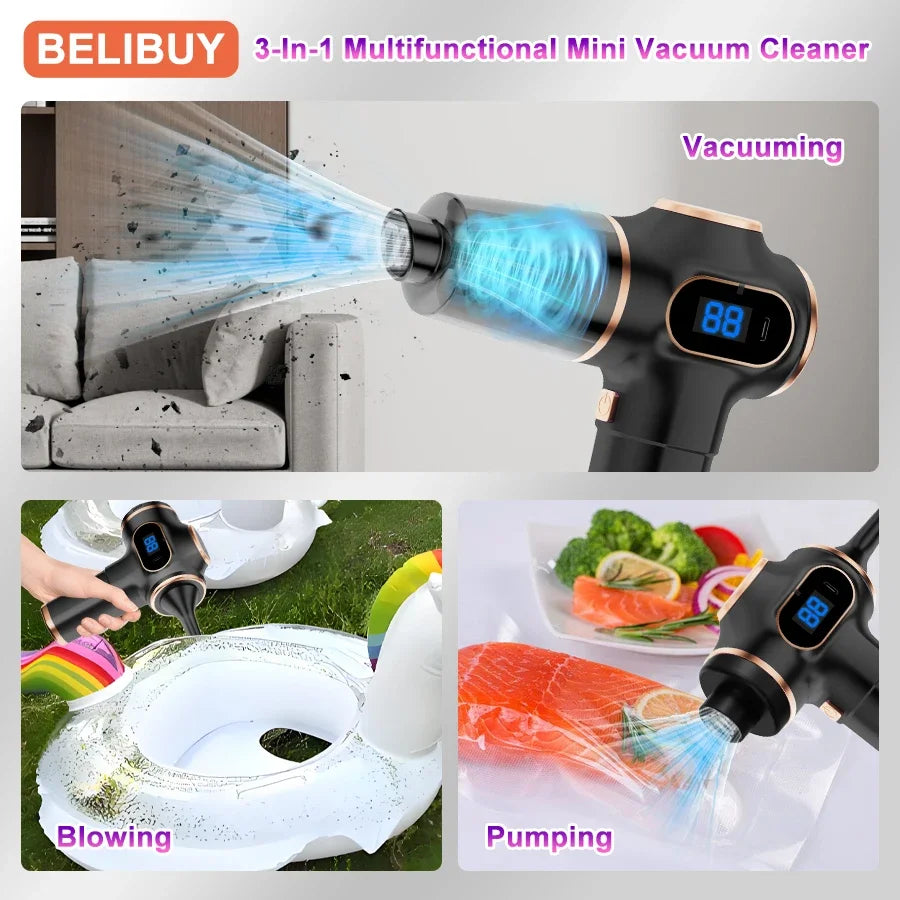 Wireless Vacuum Cleaner Dual Use for Home and Car High Power Home Appliance With display Screen Carpet Sofa Car Cleaner
