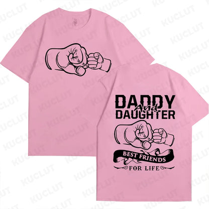 Fashion Family Matching Outfits.   Daddy and Daughter T-Shirts,  Oversized Tops for Father's Day Gift, Short Sleeve Tees ,Kids Clothing