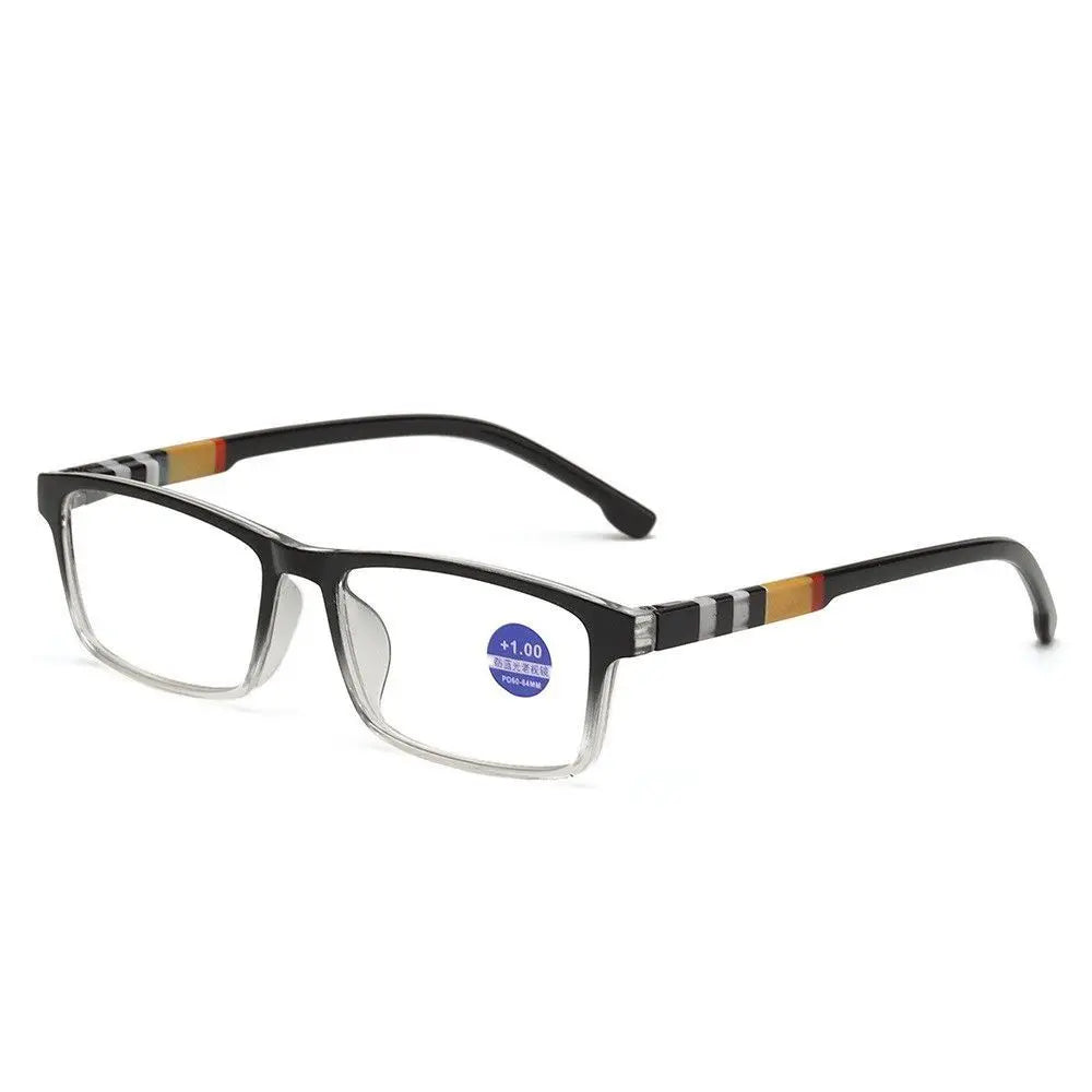 Multifocal Anti-Blue Light Reading Glasses, Progressive Near /Far, Blue Ray Blockin, Square Eyeglasses, Eye Protection Ultralight.  Two colors.  As shown, BLUE and also BLACK