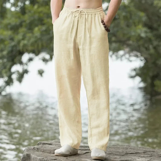 Men's Beach Pants,  Joggers, Cotton /Linen Sweatpants,  Casual Pants,  Vacation, Loose Spring/Summer,  sizes  Long,  M-4XL