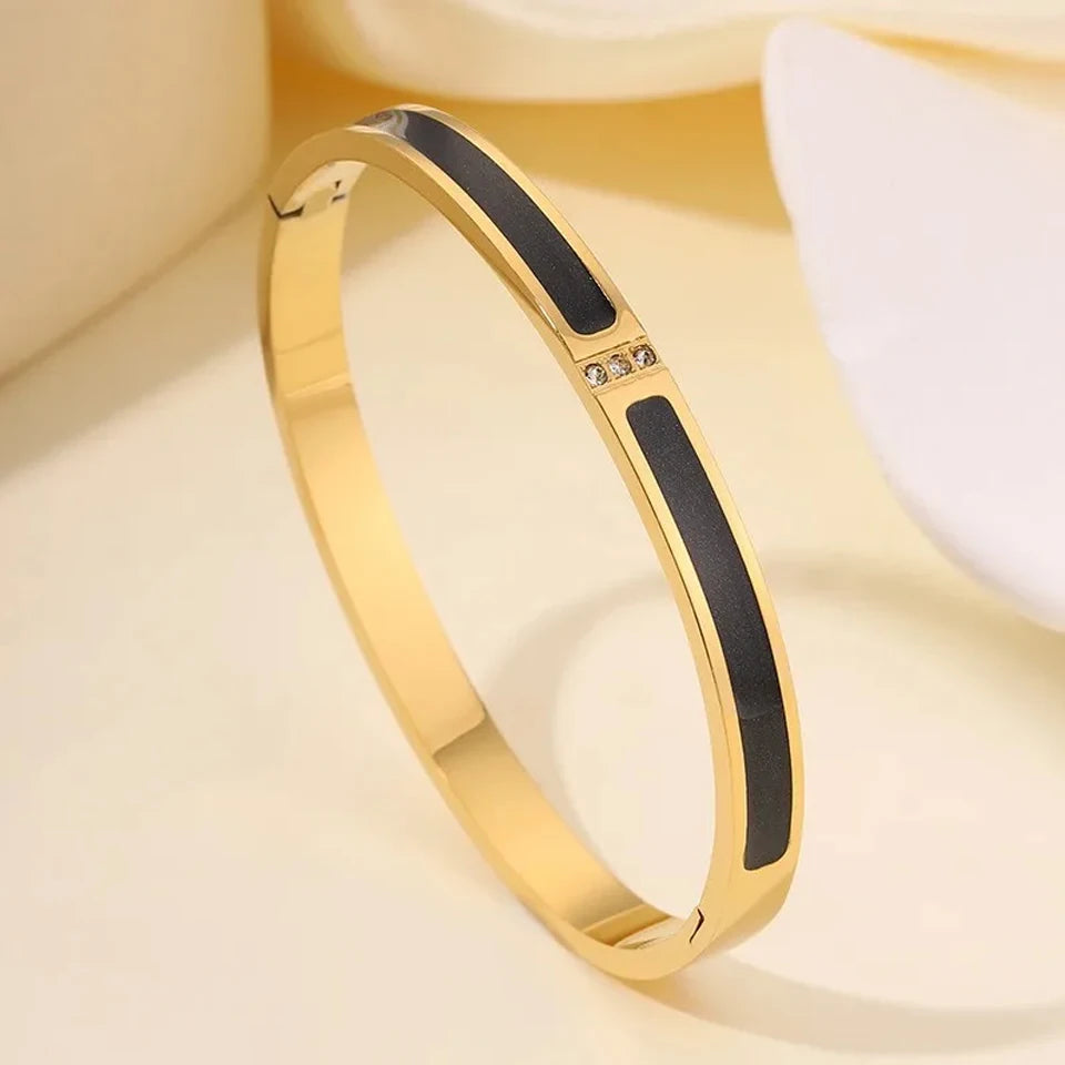 5/1pcs Sparkling Zirconia Inlaid Stainless Steel Bracelet Set for Women,  Stackable Bangles Fashion Non Fading Jewelry Gift.  Perfect for Mothers Day!