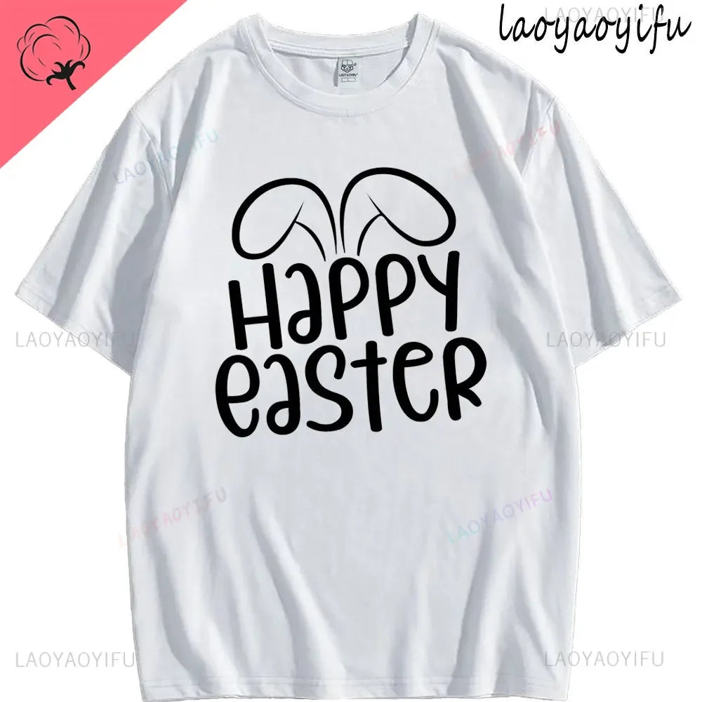 Bunny with Sunglass Unisex Retro Aesthetic T-shirt Funny. Happy Easter Bunny,  Cotton Tshirt, Ears  and Cute Rabbit