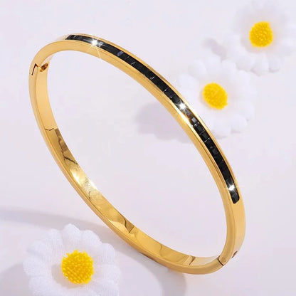 5/1pcs Sparkling Zirconia Inlaid Stainless Steel Bracelet Set for Women,  Stackable Bangles Fashion Non Fading Jewelry Gift.  Perfect for Mothers Day!