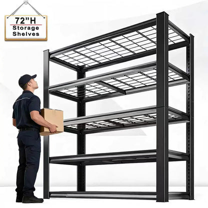 72" Adjustable Metal Double Layer Column Shelving, Commercial Grade Utility Rack for Warehouse, Basement, Kitchen, Pantry