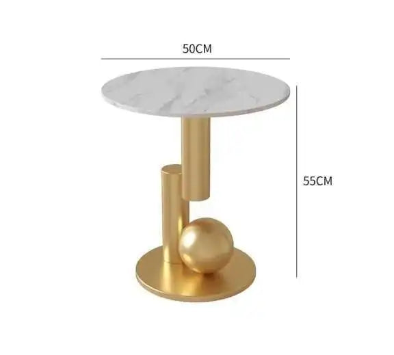 Modern Marble Effect Coffee Tables, Luxury Legs  of  Metal.  Nordic Oval Side Table White Premium Table, Home Furniture