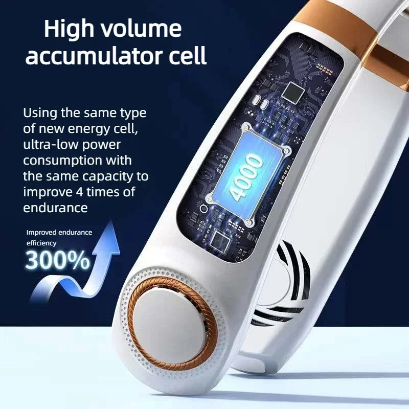 Neck Fan Rechargeable, Personal Portable Fan,  Battery Operated, Hands Free Wearable USB Neck Cooling Fan for Indoor /Outdoor.  White is least available....HURRY!!!  BLACK is MOST Available.