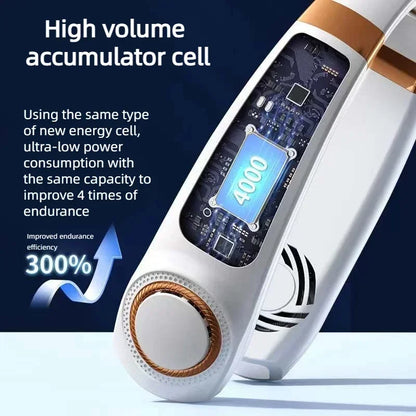 Neck Fan Rechargeable, Personal Portable Fan,  Battery Operated, Hands Free Wearable USB Neck Cooling Fan for Indoor /Outdoor.  White is least available....HURRY!!!  BLACK is MOST Available.