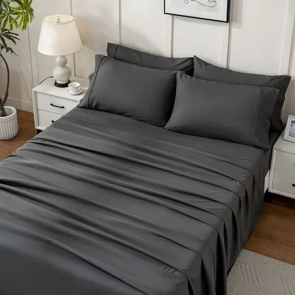 4pcs/6pcs Bamboo Cooling Queen Size Sheet Set - Childrens Bedding, Breathable And Comfortable - Fit for Hot Sleepers